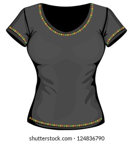 Vector. Women's t-shirt design template