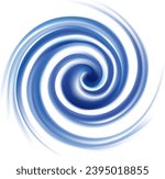 Vector wonderful futuristic soft curvy ultramarine rippled fond with space for text. Beautiful volute surface vivid deep cobalt iris color with glowing white center in middle of funnel