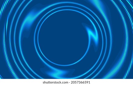 Vector wonderful swirling backdrop with space for text. Vortex, swirl, black ripple. Abstract Curved Spiral Background. Blue Metallic Rotating Hypnotic Pattern. Abstract futuristic background. Vector