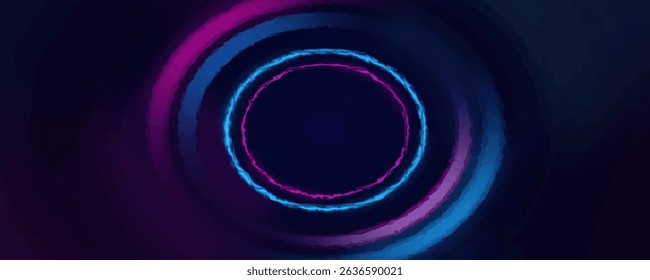Vector wonderful swirling backdrop with space for text. Beautiful volute fluid surface vivid turquoise color with glowing white center in middle of funnel