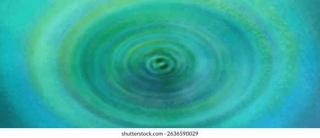 Vector wonderful swirling backdrop with space for text. Beautiful volute fluid surface vivid turquoise color with glowing white center in middle of funnel