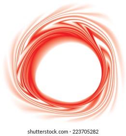 Vector wonderful swirling backdrop. Spiral fluid surface vivid gules color with space for text in center of helically twisted coral stripes