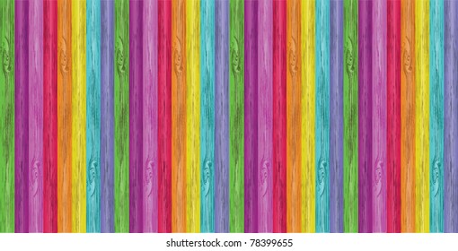 Vector wood background of multi-colored planks, eps10