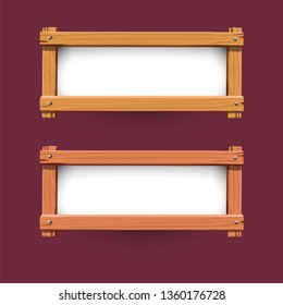 Vector of wood banner design.