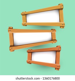 Vector of wood banner design. Abstract banner.