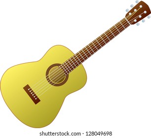 A vector wood blonde finish acoustic guitar.