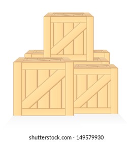 vector wood box illusion isolated