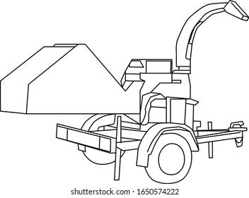 vector - wood chipper - isolated on background