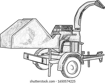 vector - wood chipper - isolated on background