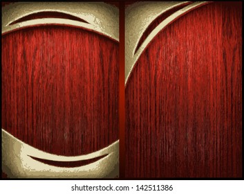 Vector wood and gold background set