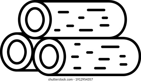 Vector Wood Log Outline Icon Design
