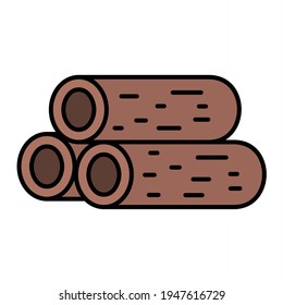 Vectorwood Log, Rahmenbild-Symboldesign
