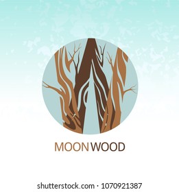 Vector wood logo design template. Abstract letter W logo design template with wooden texture, Logo design, Vector illustration, concept wood, sign, symbol, icon.