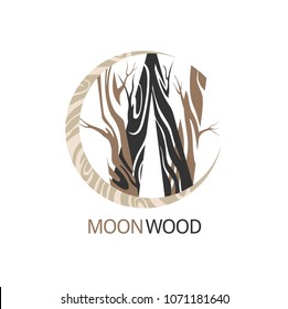 Vector wood logo design template. Abstract letter W logo design template with wooden texture, Logo design, Vector illustration, concept wood, sign, symbol, icon.