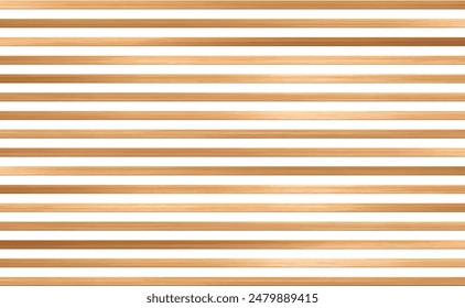 Vector wood panel wall. Realistic wooden light brown horizontal planks on white background. Natural wood planks wall. Trendy interior striped wooden elements wallpaper.