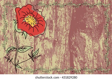 Vector wood plank background with lace frame. For use in the design for the decoration of albums, scrapbooking pages, walls, posters, postcards ...