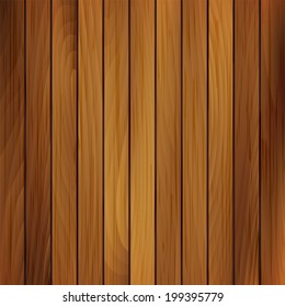 Vector wood plank, brown texture background illustration