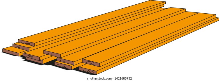 Vector wood plank, isolated on white background