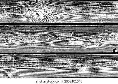 Vector wood plank texture with veins, black and white texture, vector textured background