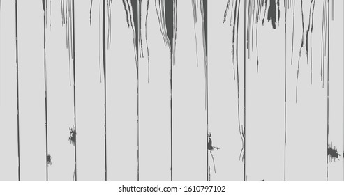 Vector wood plank, white and grey lumber texture, board grunge effect background, vector illustration.