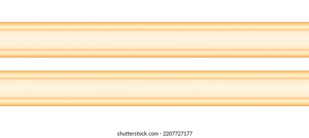 Vector Wood Plinth Isolated On White Background. Striped Brown Baseboard Plank. Wavy Skirting Board 3d Shape. Realistic Home Socle Illustration. Wooden Construction Materials. Grooved Line Decor