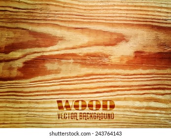 Vector Wood Realistic Texture, Dark Wooden Background for Your Design