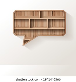 Vectorwood-Regal für Sprachblase kreatives Design