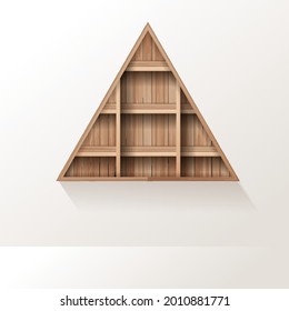 Vector wood shelf wooden shelves background, Triangle shape creative design