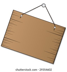 Vektor-Holzschild-Aufhängung