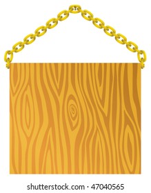 vector wood sign hanging on a nail