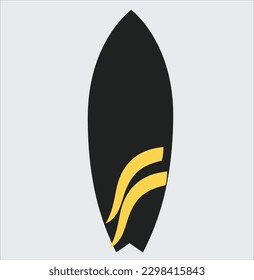 Vector wood surf board Summer Surfing Isolated surfboard.