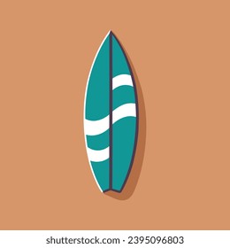 Vector wood surf board Summer Surfing flat surfboard vector.