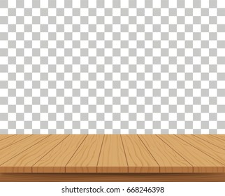 Vector wood table top on isolated background
