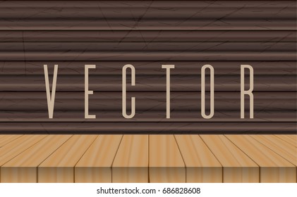 vector wood table top on ebony background