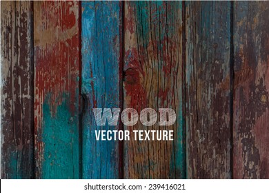 Vector wood texture. background old panels. Grunge retro vintage wooden texture, vector background