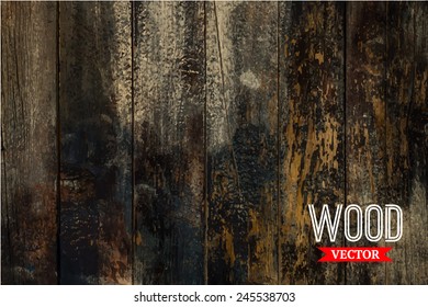 Vector wood texture. background old panels. Grunge retro vintage wooden texture, vector background