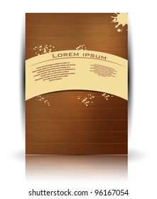vector wood texture. Retro card and hardwood