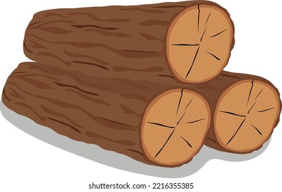 Vector wood texture of wavy ring pattern from a slice of tree. Monochrome wooden stump isolated on white. Tree trunk rings. 
Timber and stump vector