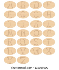 vector wooden alphabet