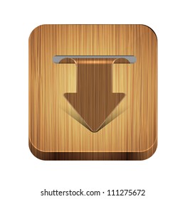 Vector wooden app icon. Eps 10