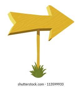 Vector wooden arrow