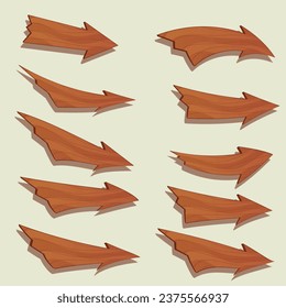 Vector Wooden Arrows Element Set