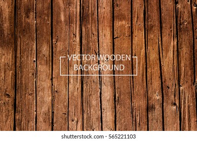 Vector Wooden Background. Brown Wood Planks.