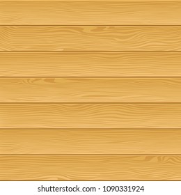 Fondo de madera vectorial. Placas de madera de color claro. Textura de material natural, ilustración realista.