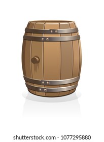 Vector wooden barrel. EPS-10 separated by groups and layers for easy edit