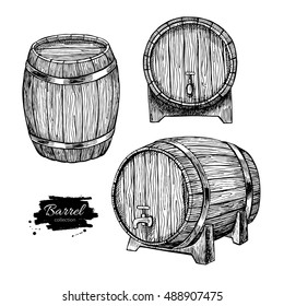 Wine Barrel Vector Art & Graphics