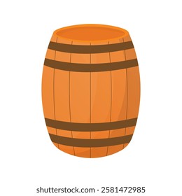 vector wooden barrel with a simple flat design holds wine and beer	