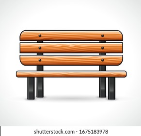 Diseño aislado de bancos de madera de vectores