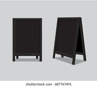 Vector wooden black menu announcement board. svg