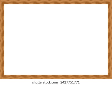 Vector wooden blank frame boder with copy space for text or image. Isolated on transparent background.